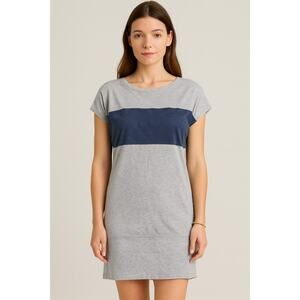 Athleta Energize Yoga Tunic Dress Top Small Casual Stretchy Fit Blue Striped